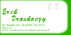 erik draskoczy business card